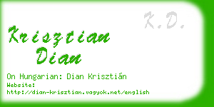 krisztian dian business card